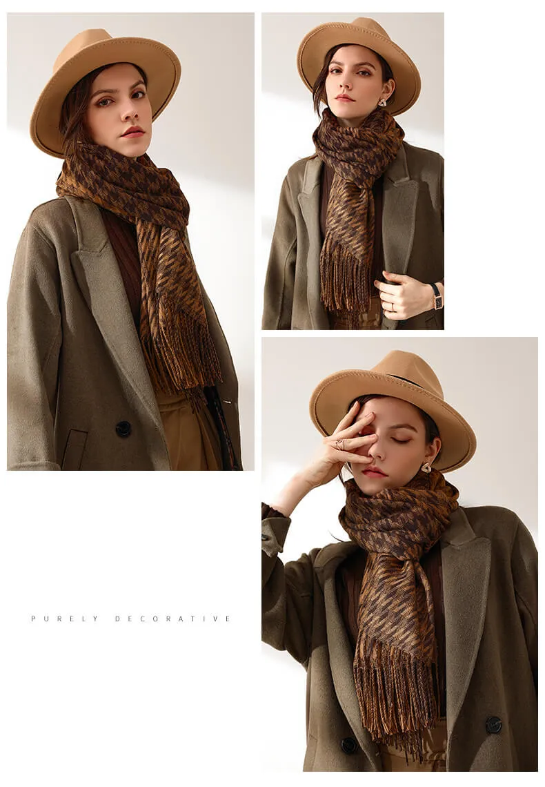 100% Cashmere Winter Fall Fashion Check Made Soft Wool Tartan Plaid Gift for Women