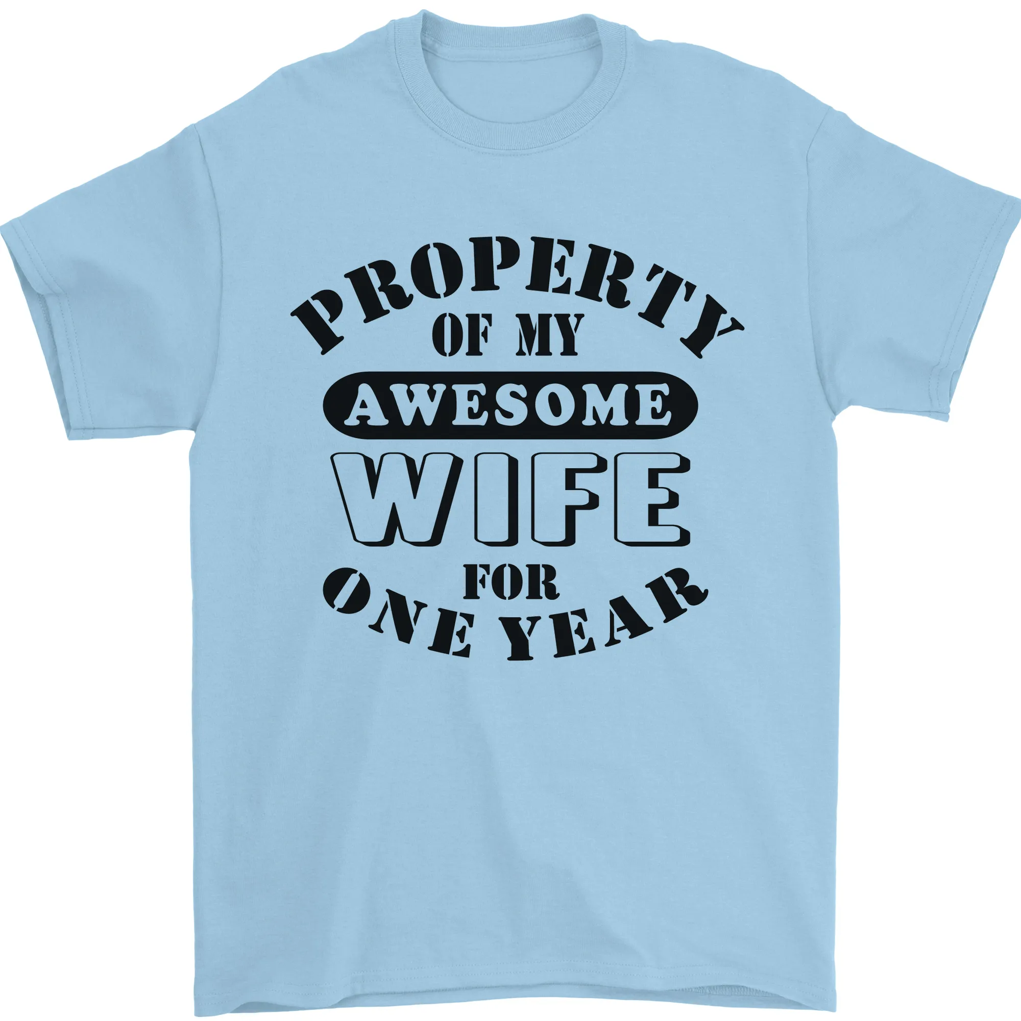 1st Wedding Anniversary 1 Year Funny Wife Mens T-Shirt 100% Cotton