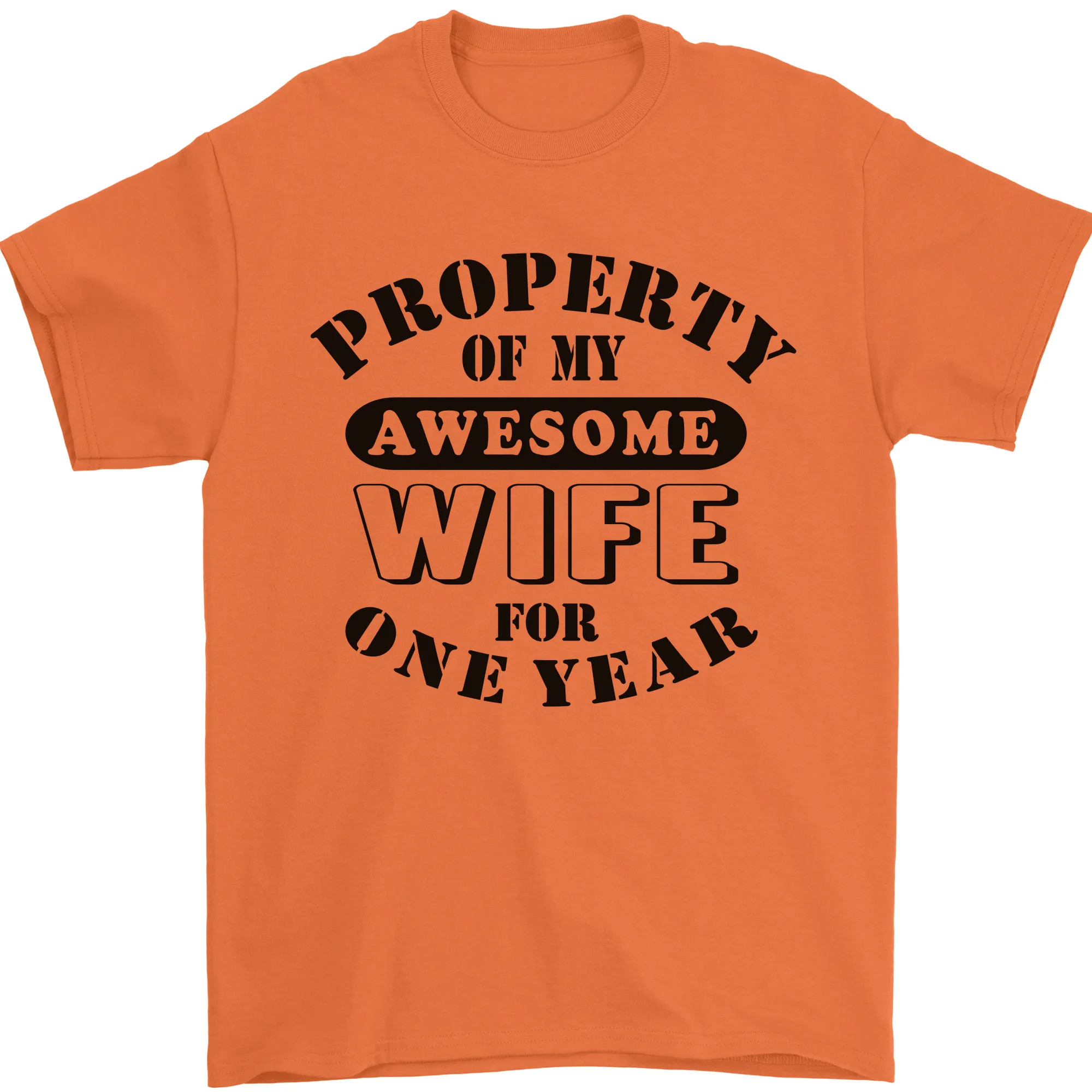 1st Wedding Anniversary 1 Year Funny Wife Mens T-Shirt 100% Cotton