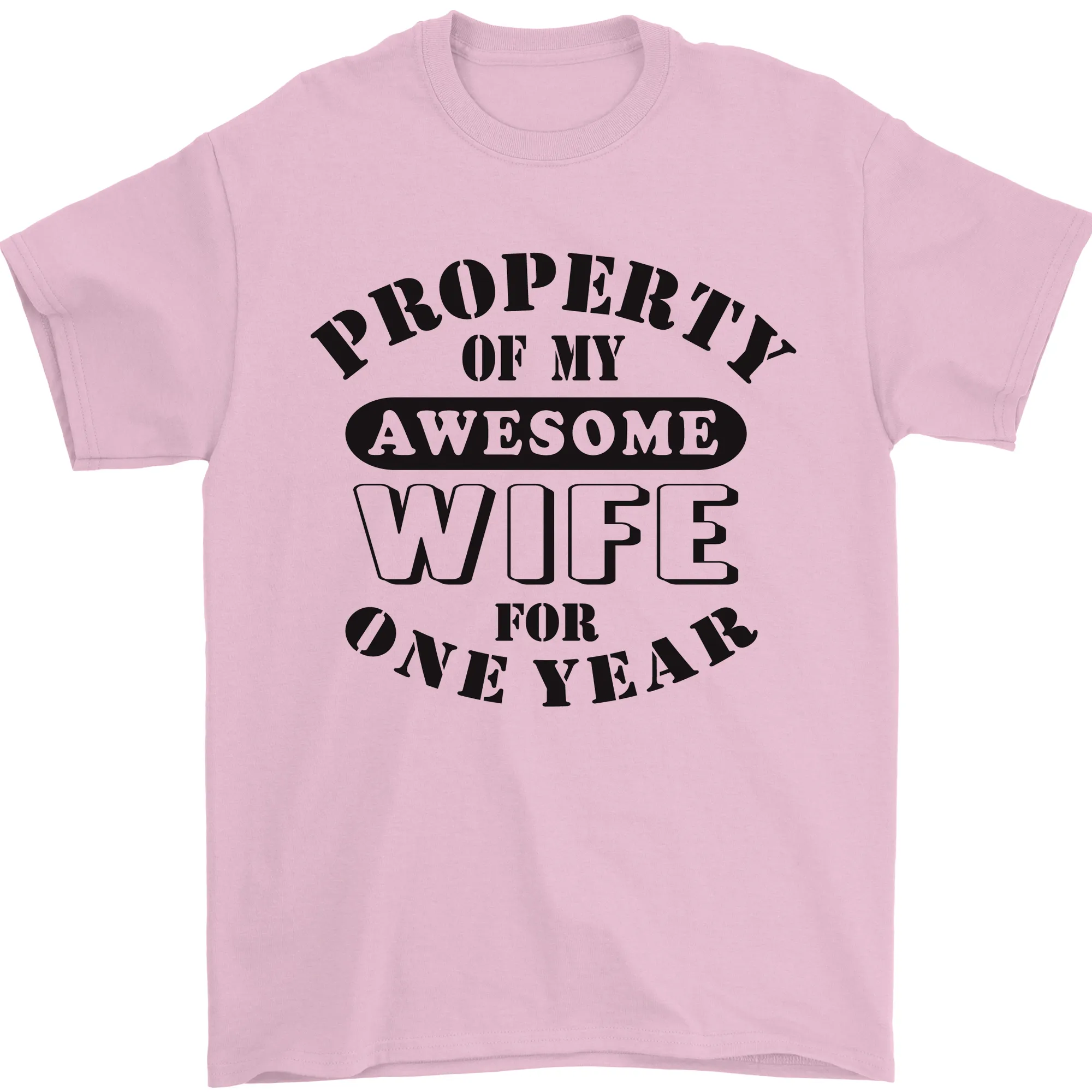 1st Wedding Anniversary 1 Year Funny Wife Mens T-Shirt 100% Cotton