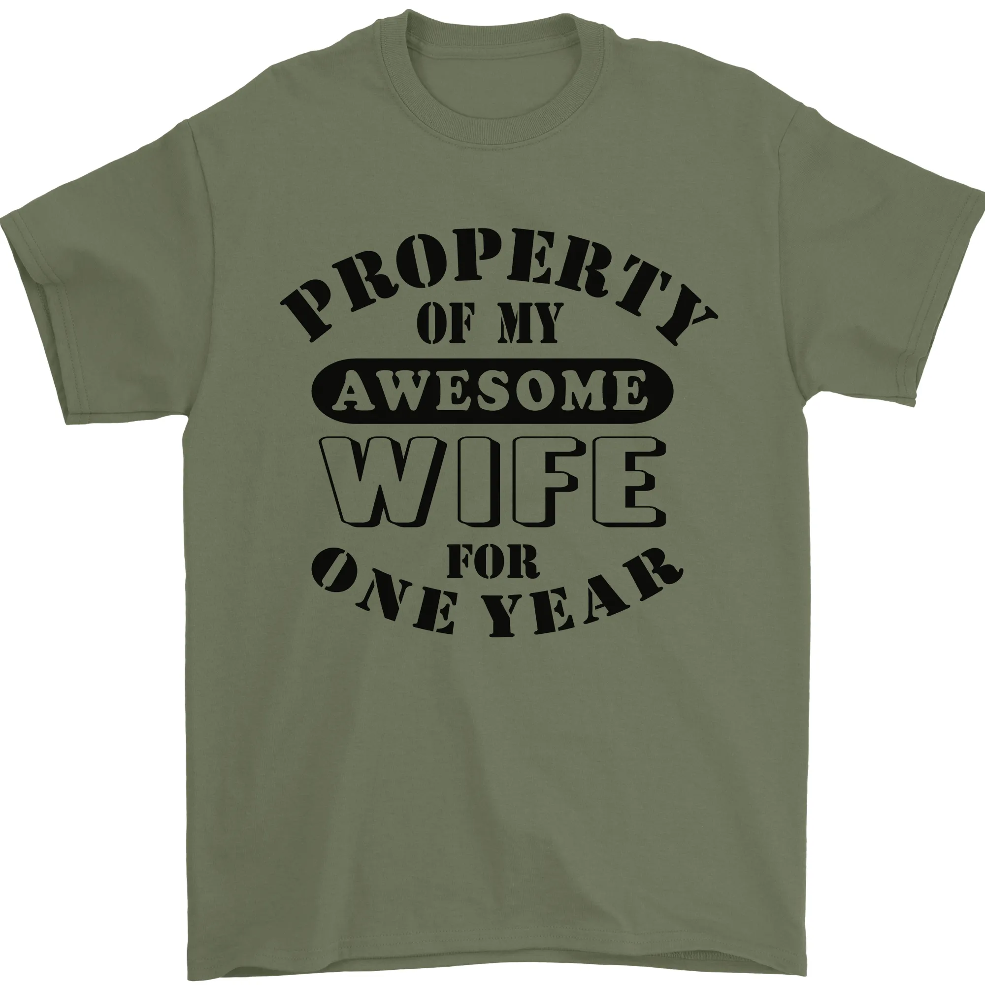 1st Wedding Anniversary 1 Year Funny Wife Mens T-Shirt 100% Cotton