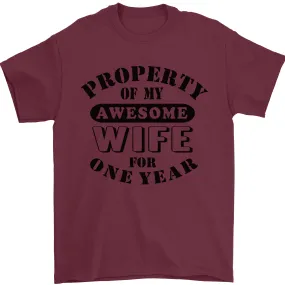 1st Wedding Anniversary 1 Year Funny Wife Mens T-Shirt 100% Cotton