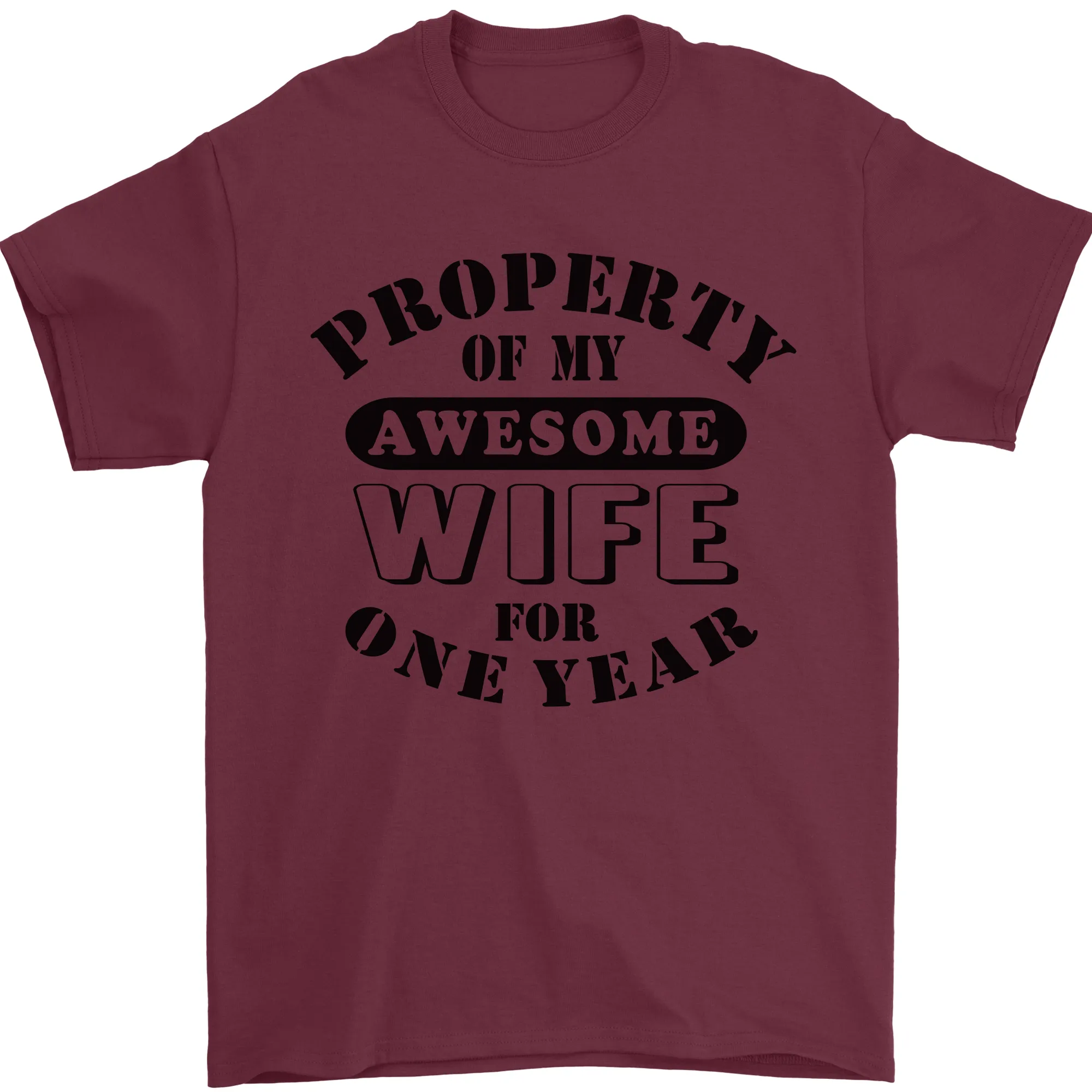 1st Wedding Anniversary 1 Year Funny Wife Mens T-Shirt 100% Cotton