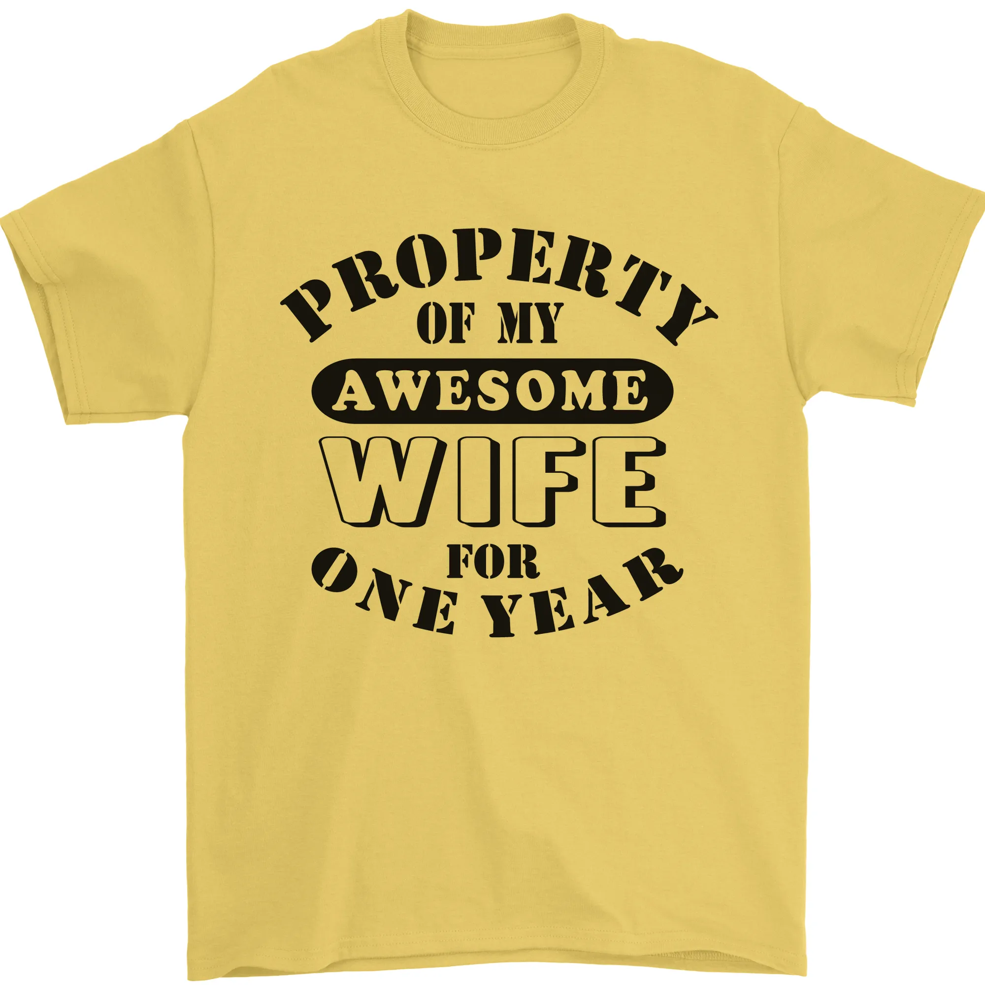 1st Wedding Anniversary 1 Year Funny Wife Mens T-Shirt 100% Cotton