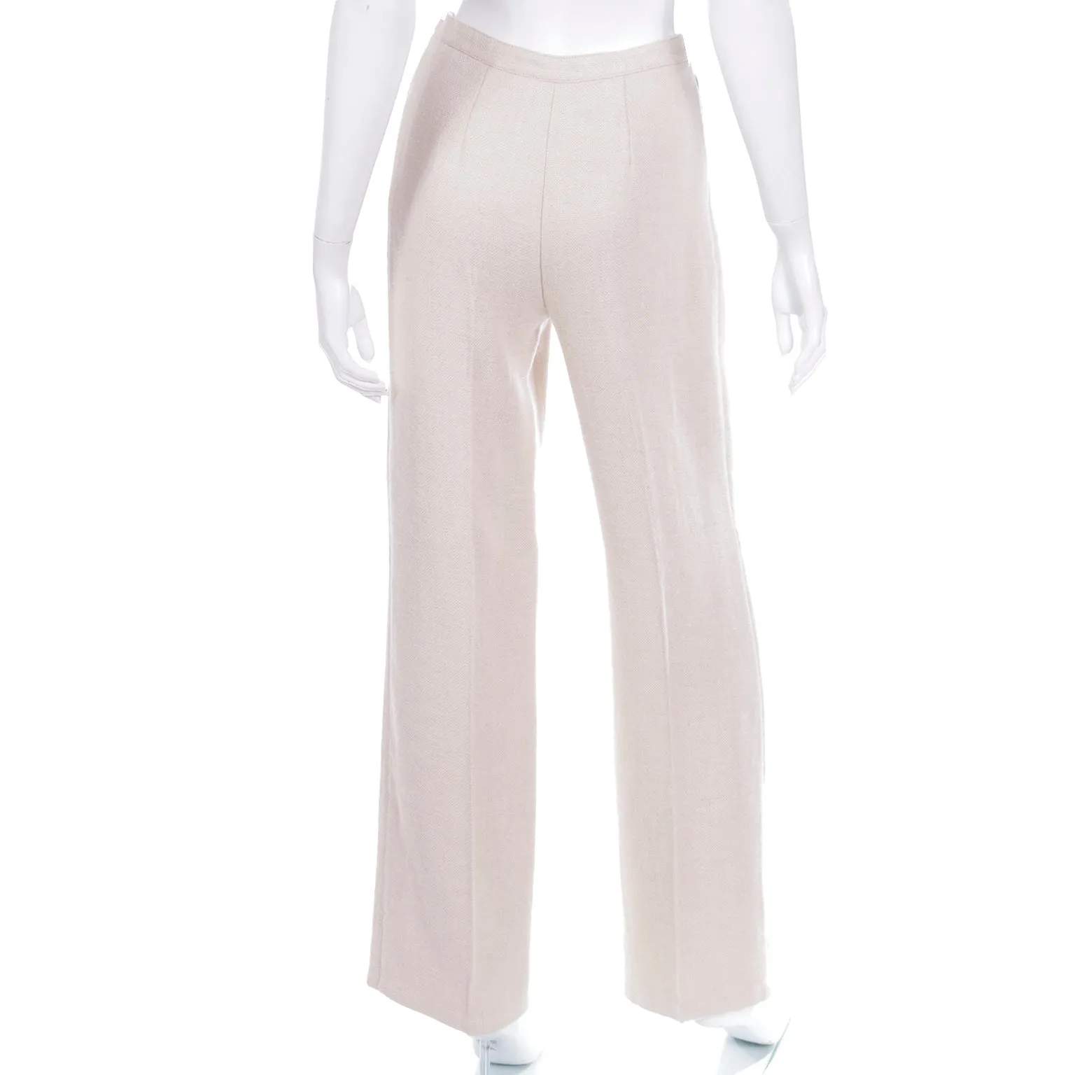 2000s High Waisted Valentino Silk LInen and Wool Blend Trousers