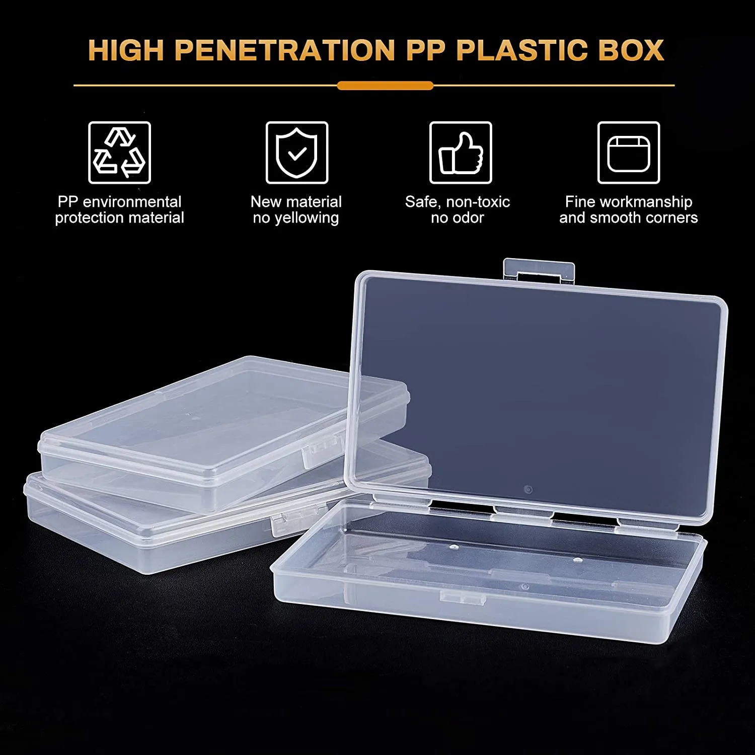 2968 Rectangle Clear Container Storage Box for small parts & Multiuse Box