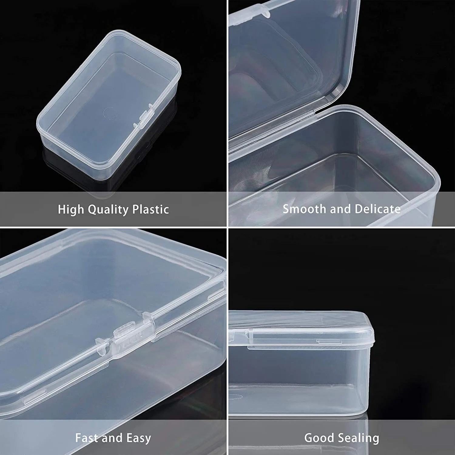 2968 Rectangle Clear Container Storage Box for small parts & Multiuse Box