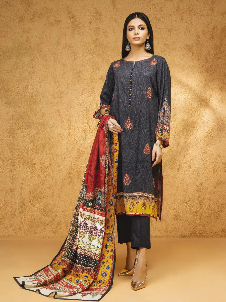 ACE Galleria Digital Embroidered Unstitched 3pc Viscose Suit ACE 12220