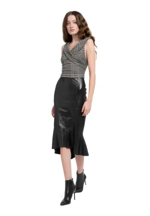 ALICE   OLIVIA- Kina Leather Pencil Skirt