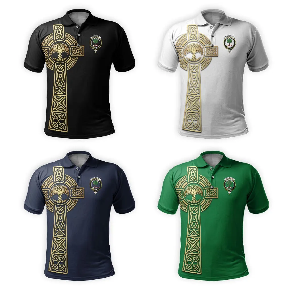 Anderson Clan Polo Shirt with Golden Celtic Tree Of Life