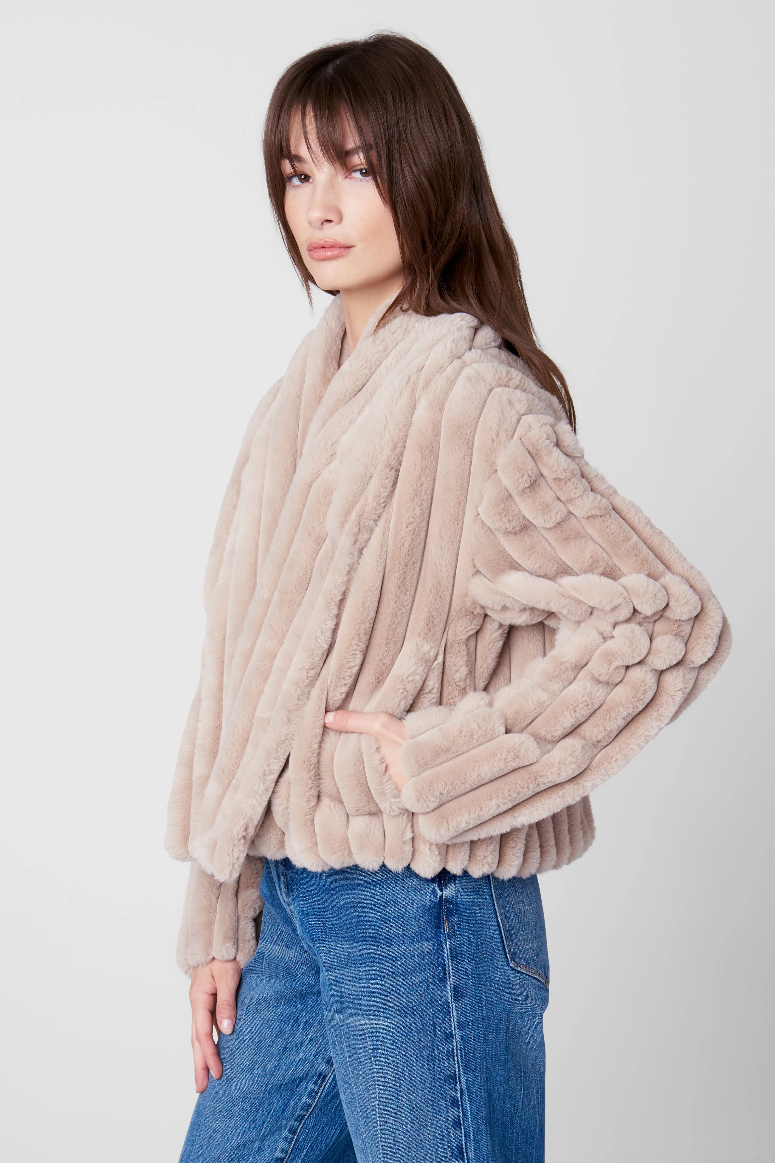 Angel Heart Faux Fur Cropped Jacket