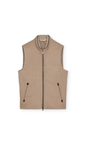 ARENA TRAVEL VEST WITH KNIT SIDES - BROWN SUGAR