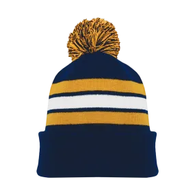 Athletic Knit (AK) A1830A-460 Adult Navy/Gold/White Hockey Toque/Beanie