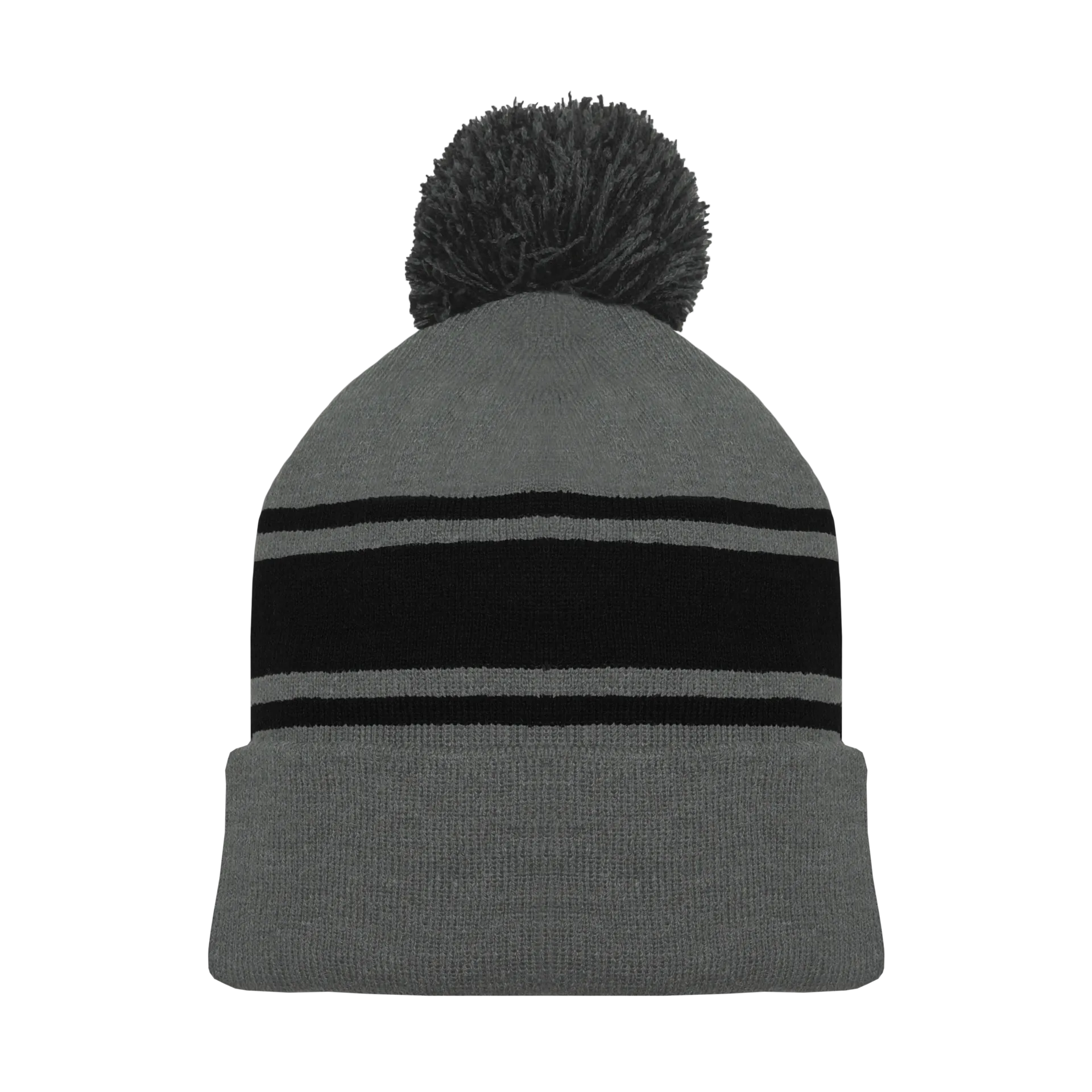 Athletic Knit (AK) A1830A-930 Adult Heather Charcoal Grey/Black Hockey Toque/Beanie