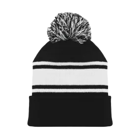 Athletic Knit (AK) A1830Y-221 Youth Black/White Hockey Toque/Beanie