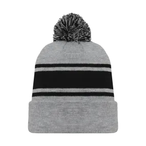 Athletic Knit (AK) A1830Y-920 Youth Heather Grey/Black Hockey Toque/Beanie