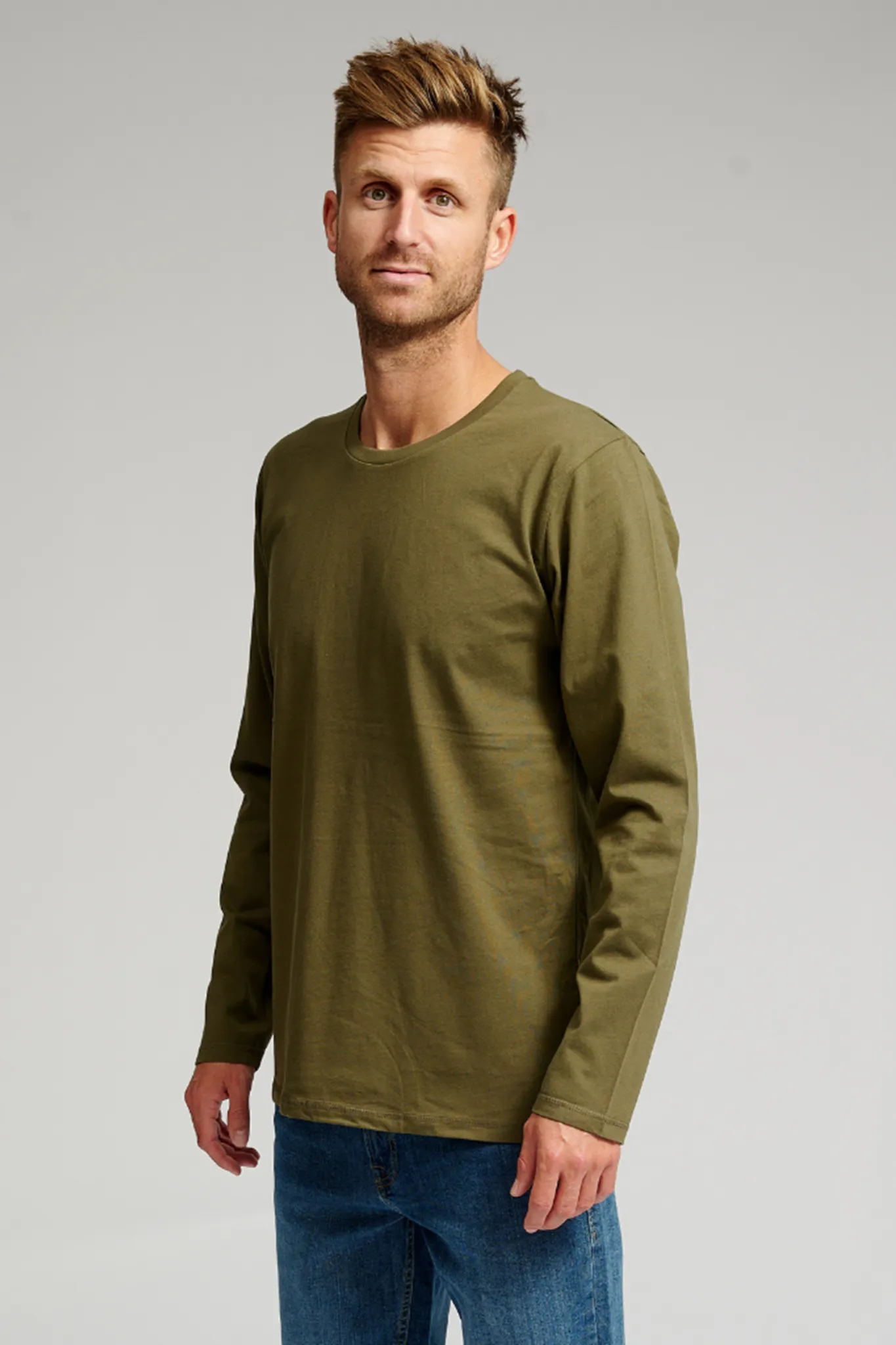 Basic Long-sleeved T-shirt - Army Green