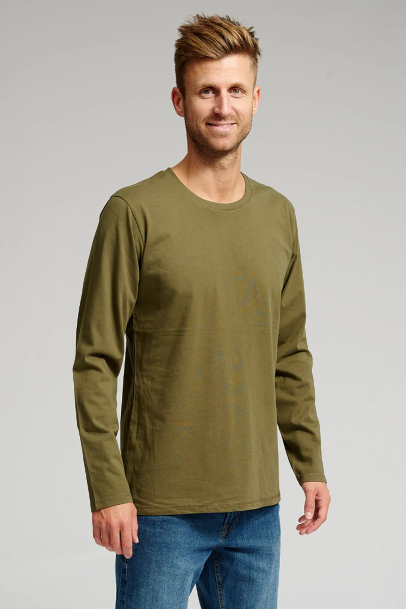 Basic Long-sleeved T-shirt - Army Green