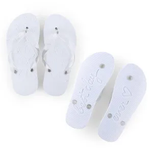 BEST DAY EVER WEDDING FLIP FLOPS - IVORY WHITE