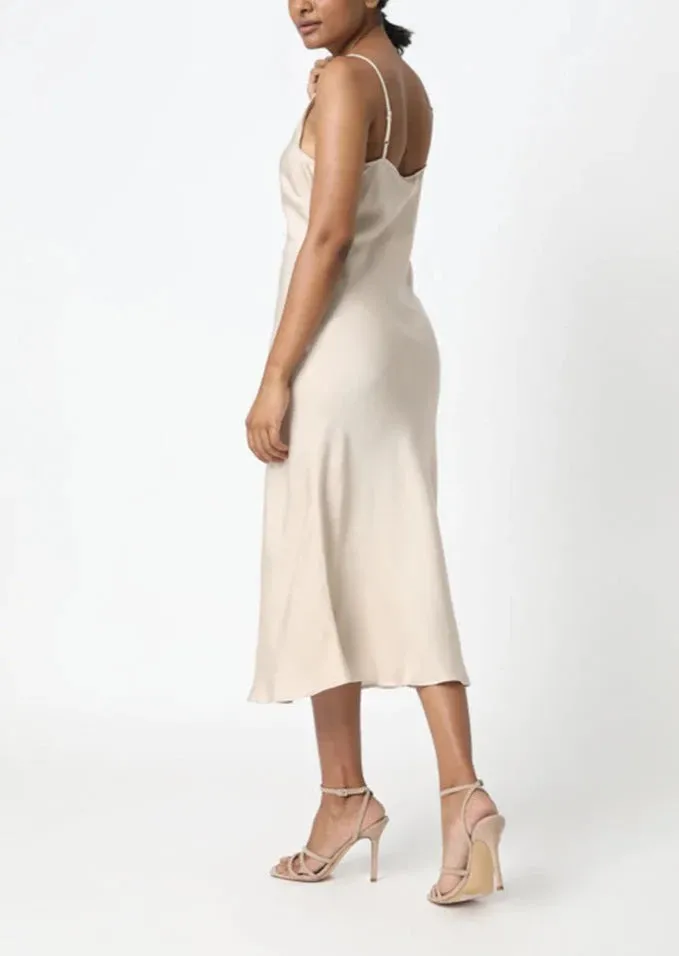 Bias Cut Slip Dress - Champagne