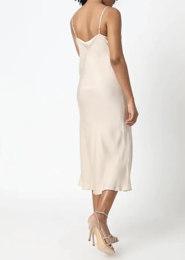 Bias Cut Slip Dress - Champagne