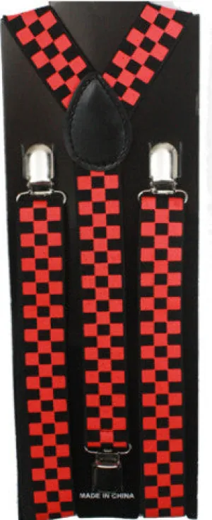 black and red checkered suspenders Case of 72