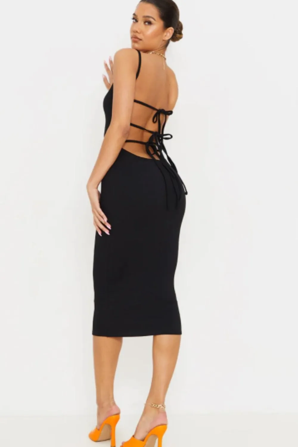 Black Midi Bodycon Dress