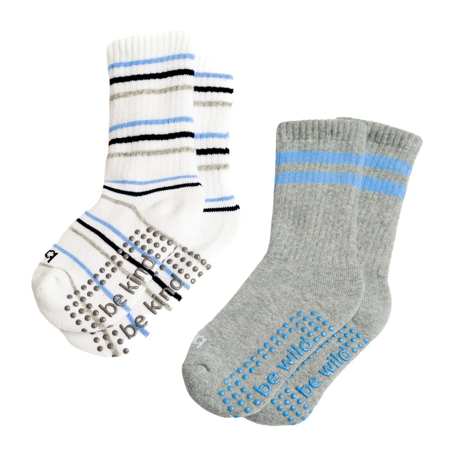 Boys 2 Pack Grip Crew Socks 2T-4T (George)