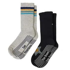 Boys 2 Pack Grip Crew Socks 4T-6T (Kevin)