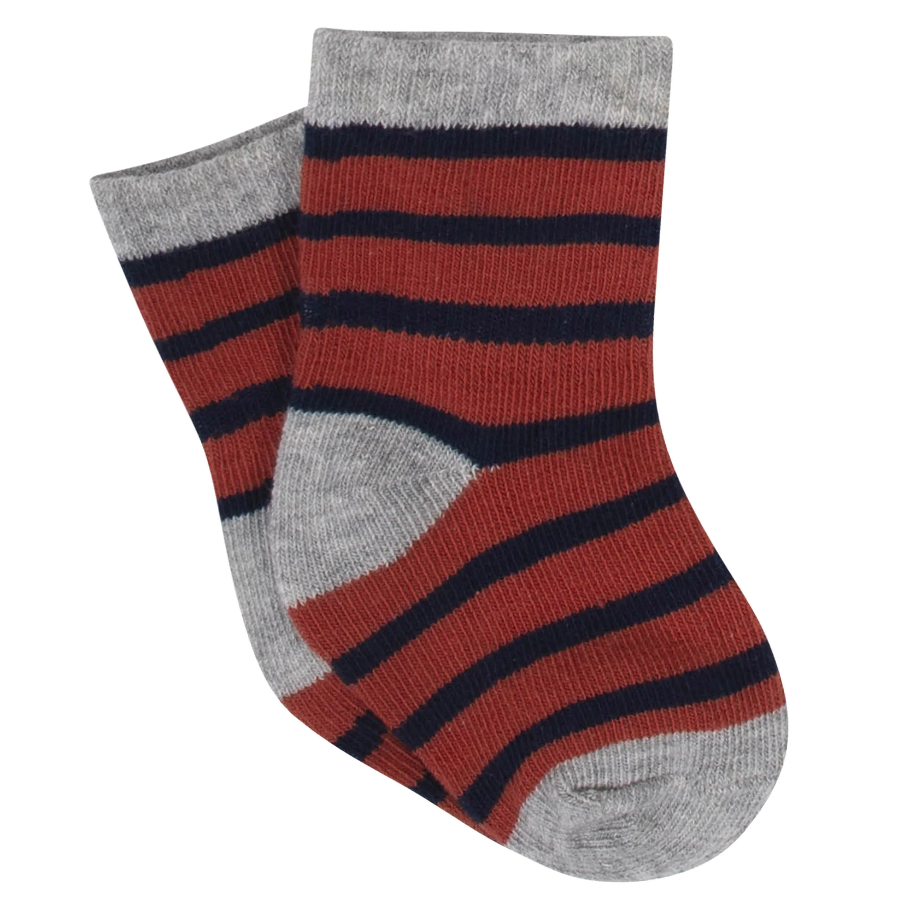 Boys' 8-Pack Wiggle Proof Jersey Crew Socks - Stripes