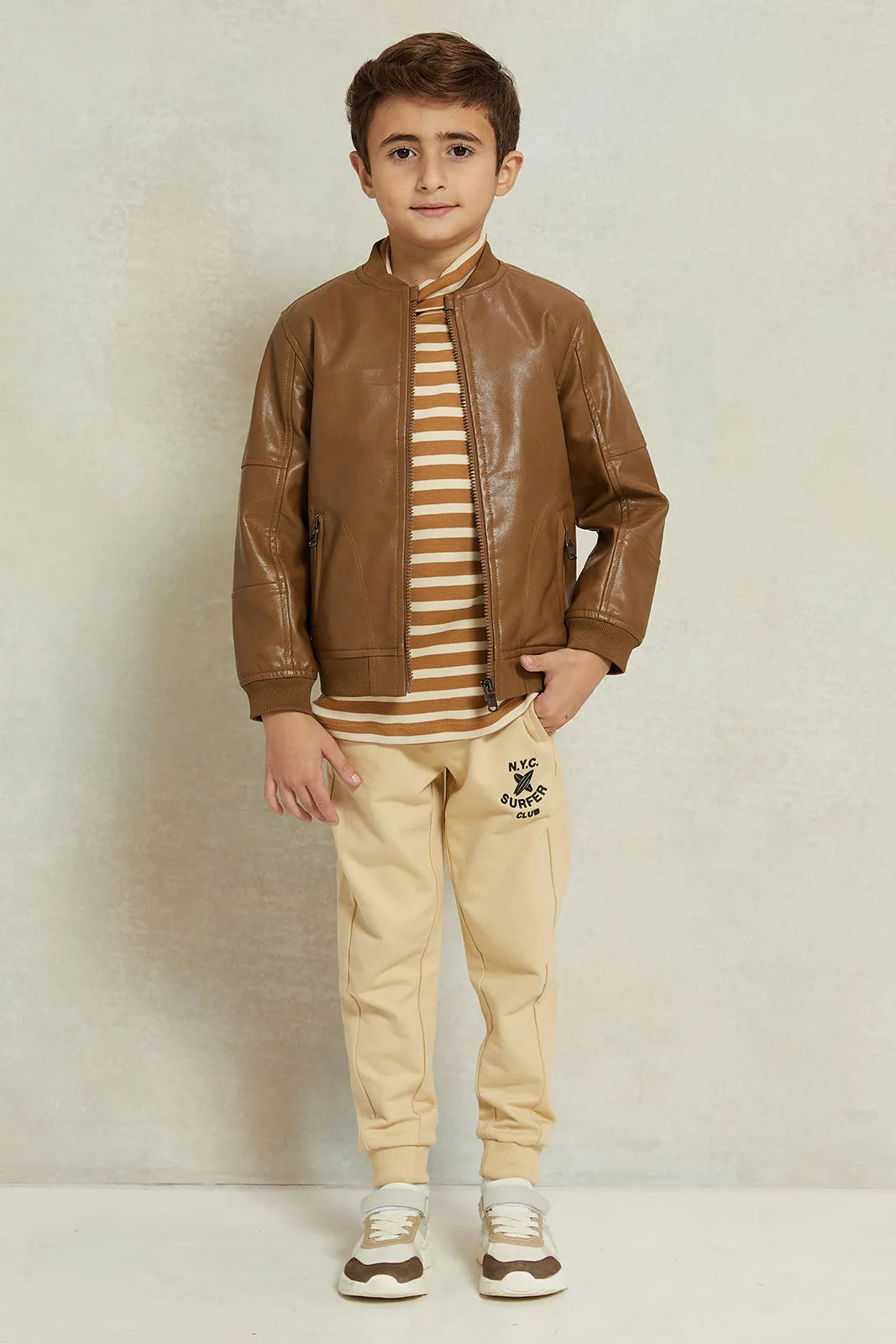 Boys Brown Bomber Jacket