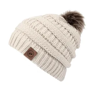 Cable Knit Ribbed Pom Beanie Winter Hat Slouchy Cap HZP0030