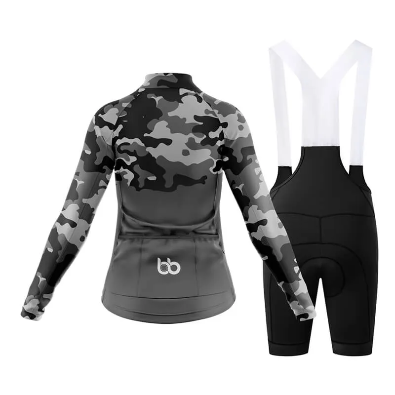 Camouflage Neck Club Cycling Kit (V1) (Grey)