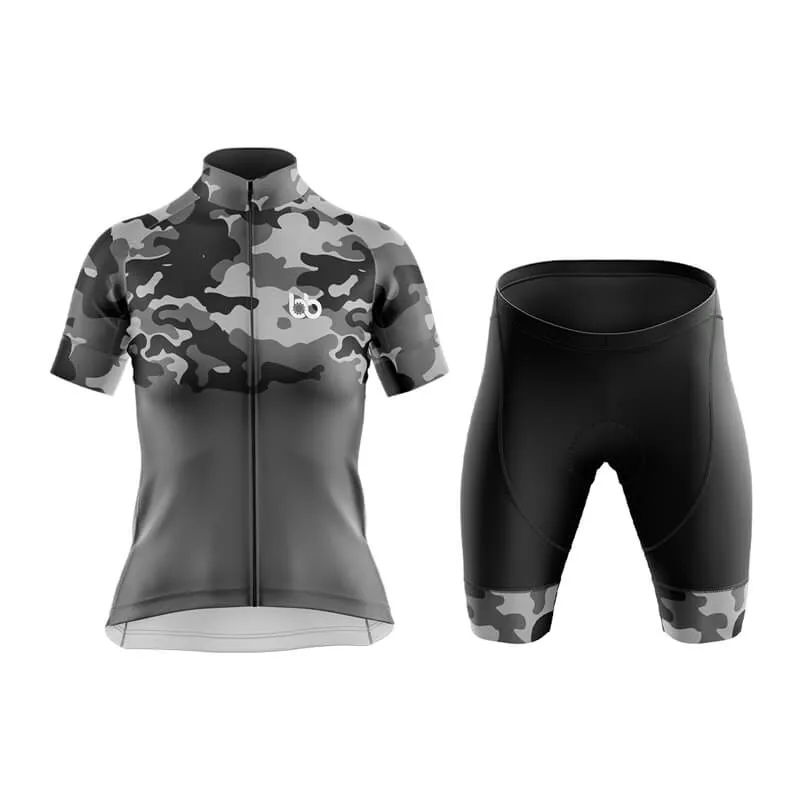 Camouflage Neck Club Cycling Kit (V1) (Grey)