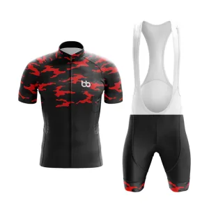 Camouflage Neck Club Cycling Kit (V1) (Red)