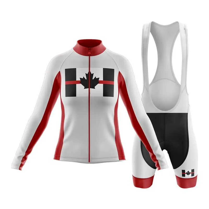 Canada Red Thin Line Club Cycling Kit (White)