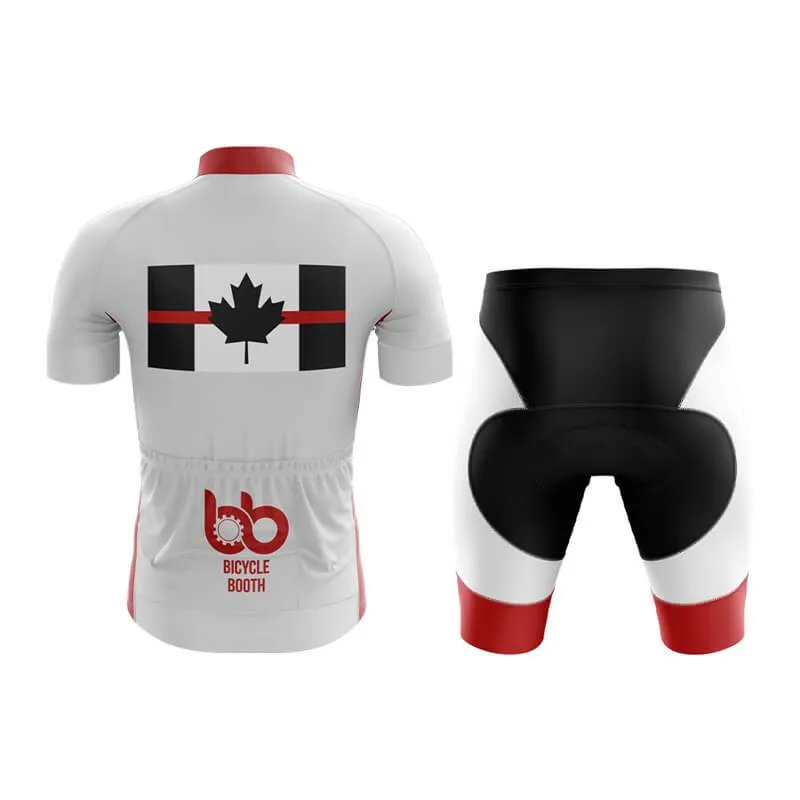 Canada Red Thin Line Club Cycling Kit (White)