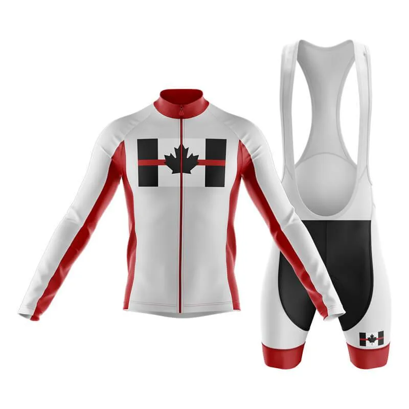 Canada Red Thin Line Club Cycling Kit (White)