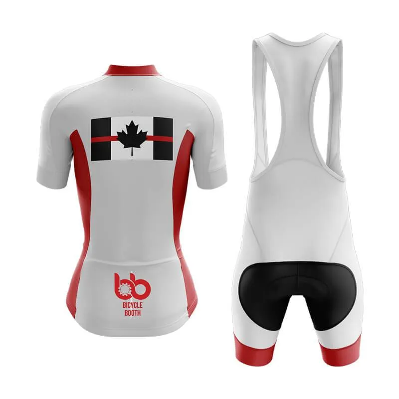 Canada Red Thin Line Club Cycling Kit (White)