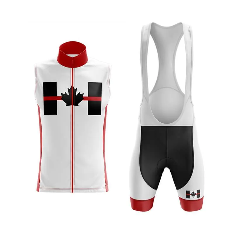 Canada Red Thin Line Club Cycling Kit (White)