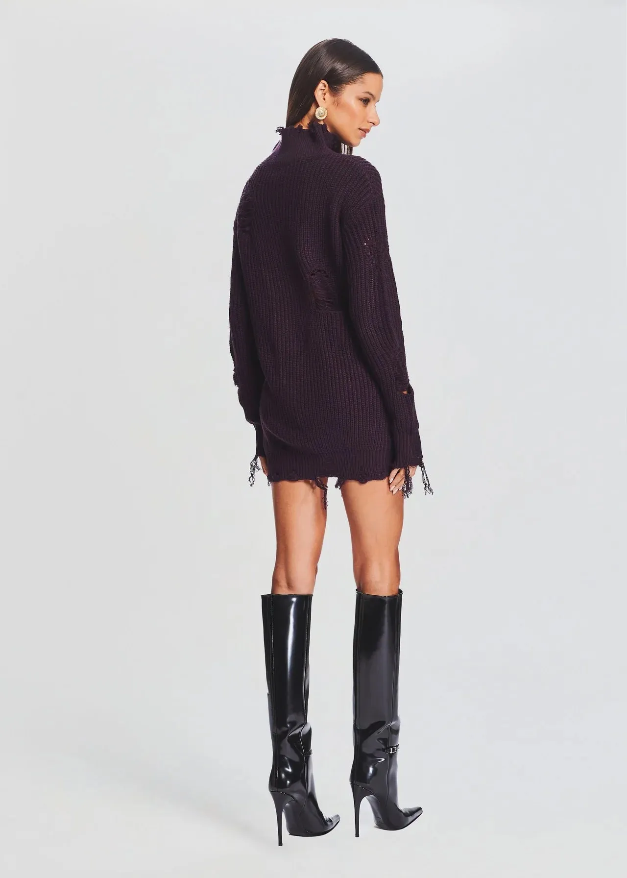 Capala Sweater Dress - Eggplant