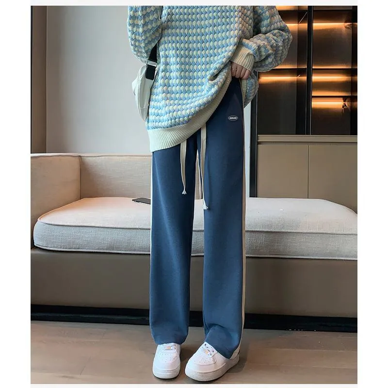 Casual Plus Sports Straight Leg Plus Velvet Loose Fit Sweatpants