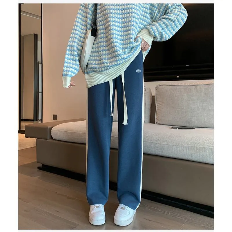 Casual Plus Sports Straight Leg Plus Velvet Loose Fit Sweatpants