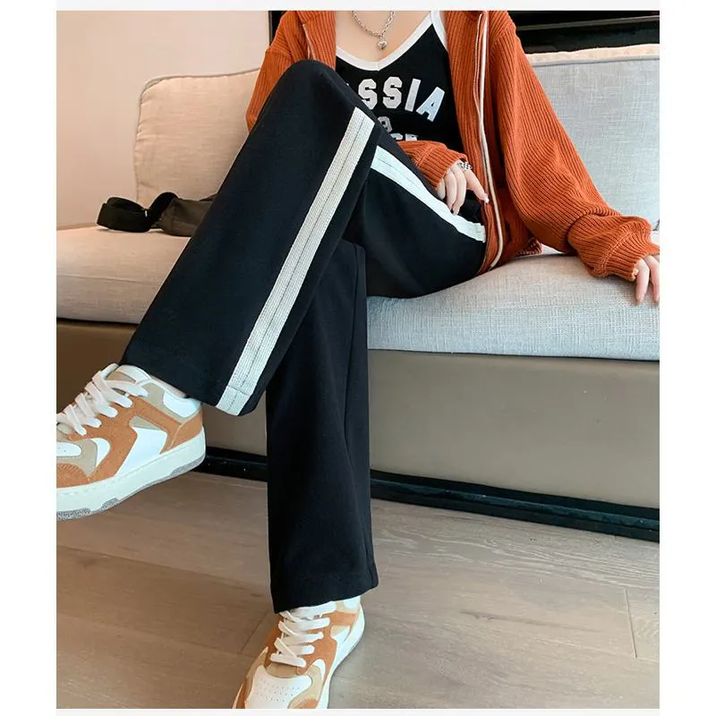 Casual Plus Sports Straight Leg Plus Velvet Loose Fit Sweatpants