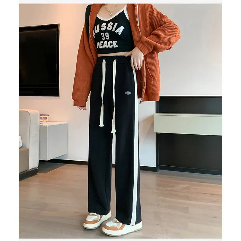 Casual Plus Sports Straight Leg Plus Velvet Loose Fit Sweatpants