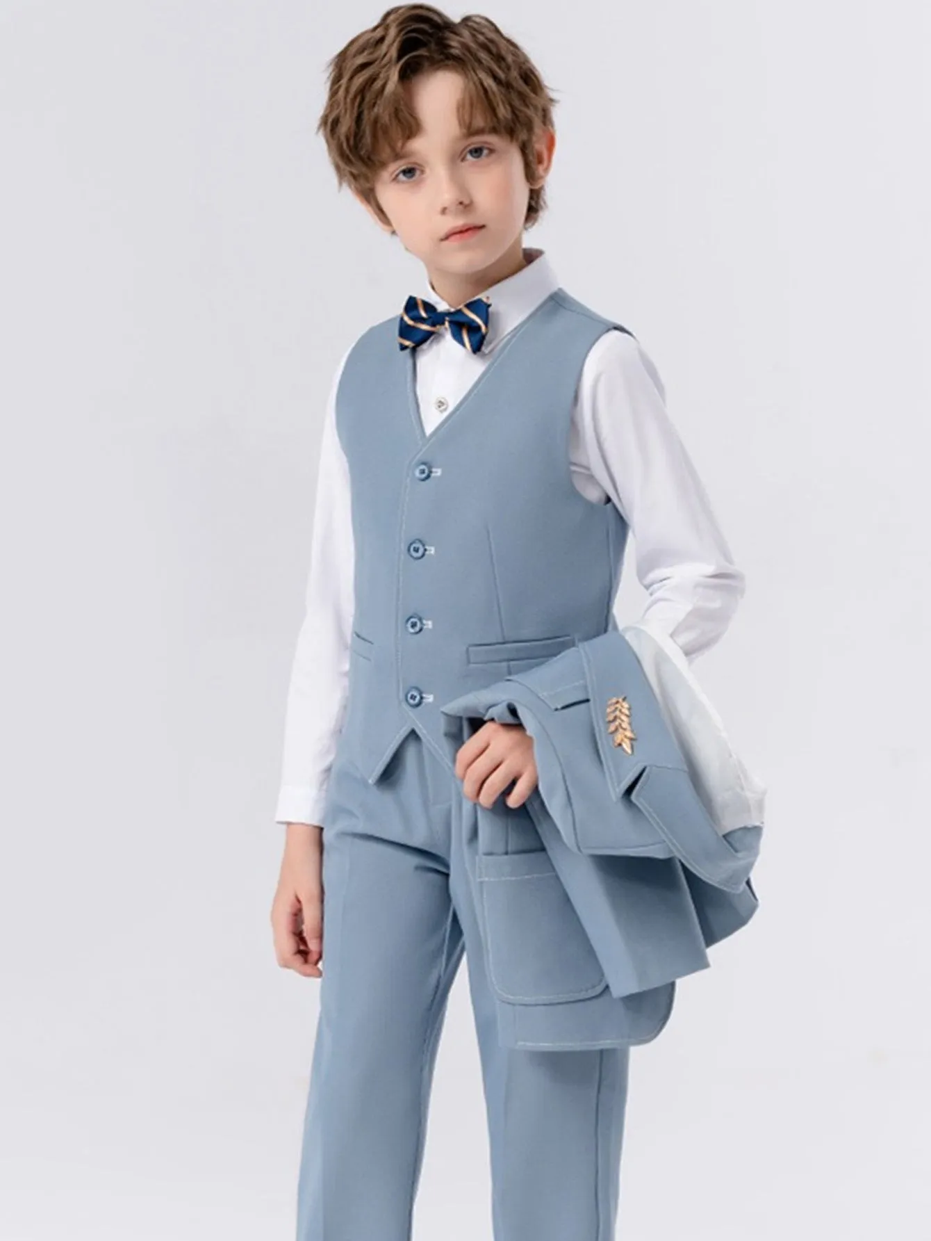 Children's four-piece suit (long-sleeved shirt   vest   pants   bow tie)