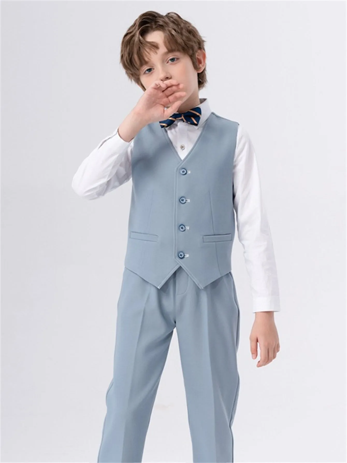 Children's four-piece suit (long-sleeved shirt   vest   pants   bow tie)