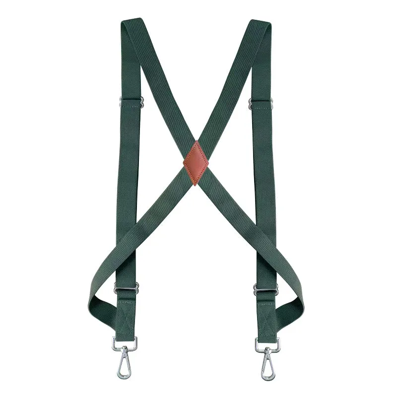 Chokore X-shaped Snap Hook Suspenders (Dark Green)