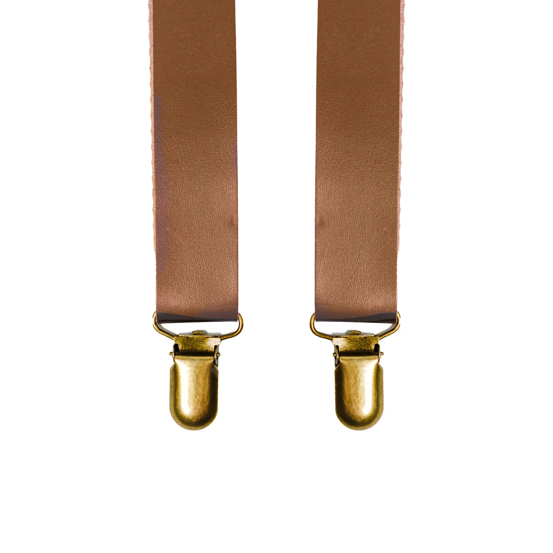 Chokore Y-shaped PU Leather Suspenders with Finger Clips (Light Brown)