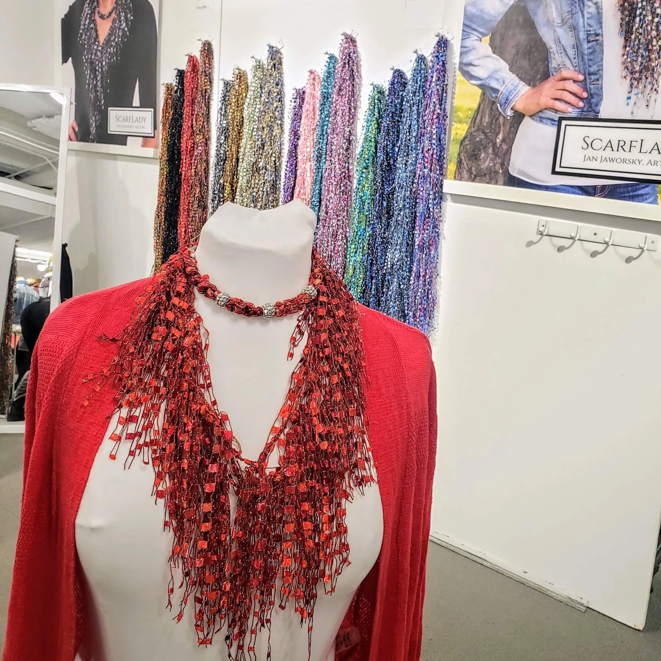 Christmas Red Scarf Necklace